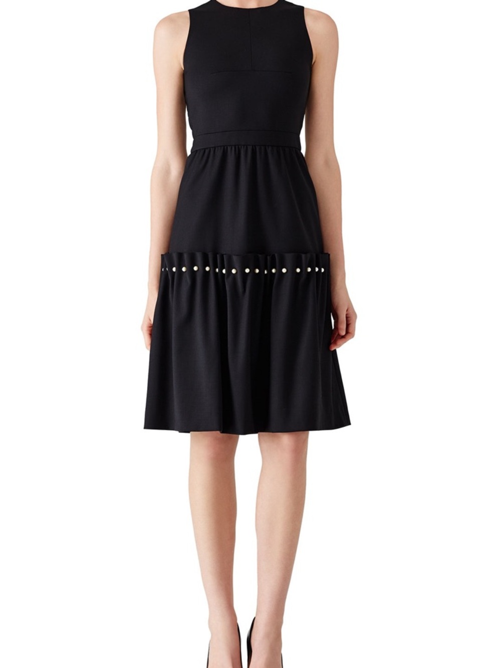 Mother of Pearl Marietta Black Dress Pearl Detail Sleeveless Midi Size S / 4